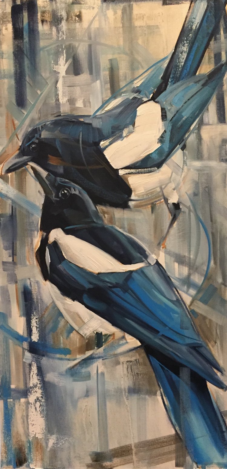 Magpie Love 24x48"