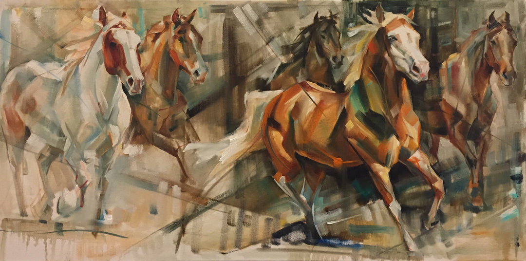 Horse herd 18x36”