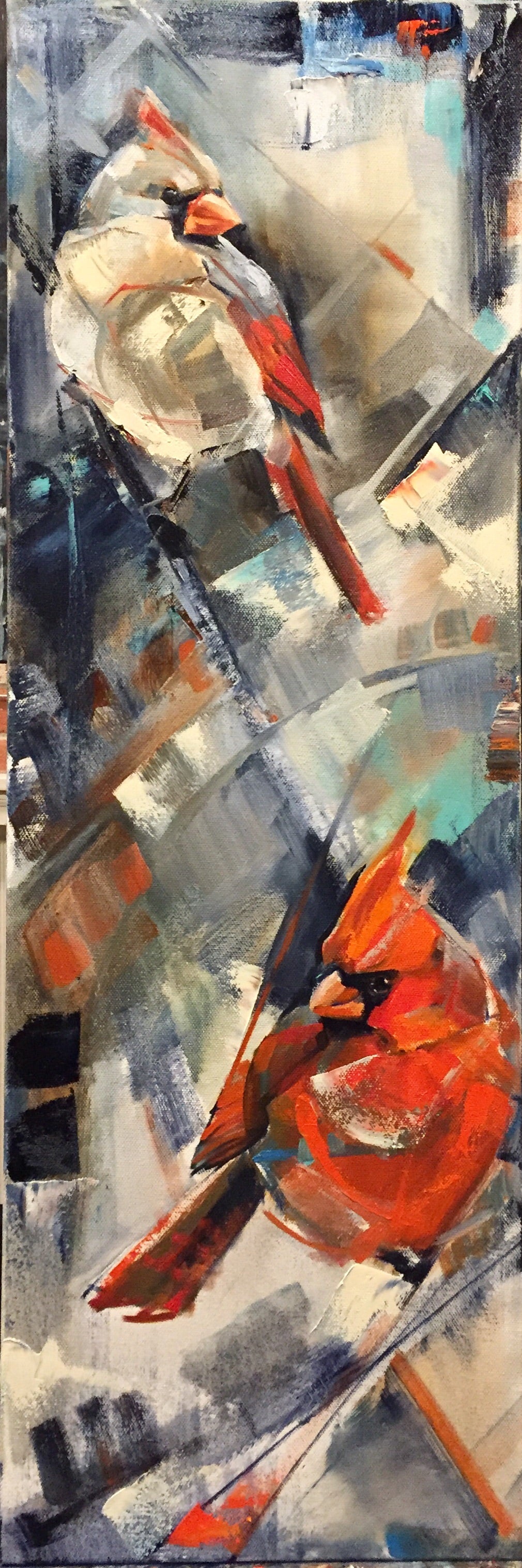 10x30” Cardinal courting