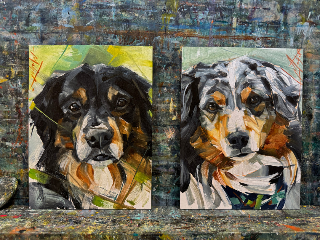 Mini Pups (2) 6x8”