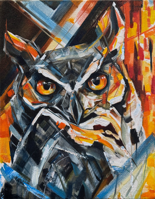 Commission 11x14” similar owl painting