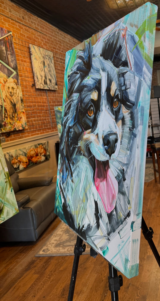 Commission -Pup portrait 24x30”