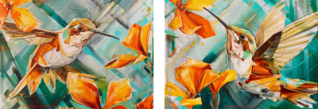 Pair - Ease & Grace - 2 Metal Prints 5x7"