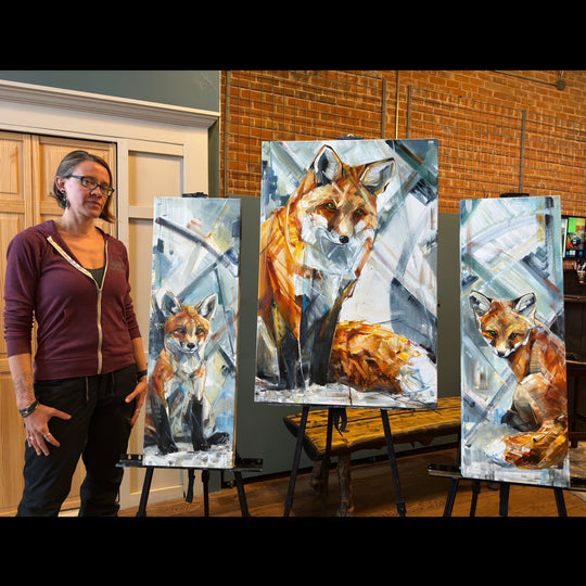 Fox Family Tryptic 12x36” 12x36” 24x36”