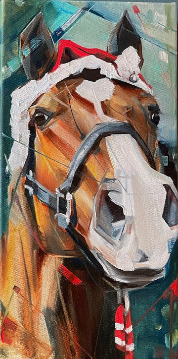 Xmas horse 8x16”