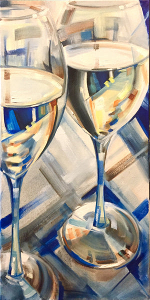 Prosecco at the Uffizi gallery in Florence 10x20”