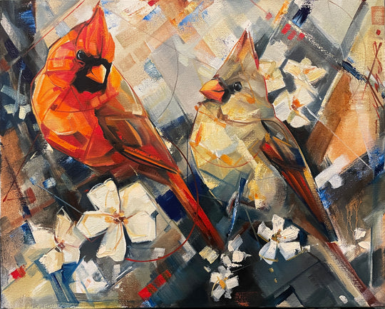 Cardinal Couple 16x20”